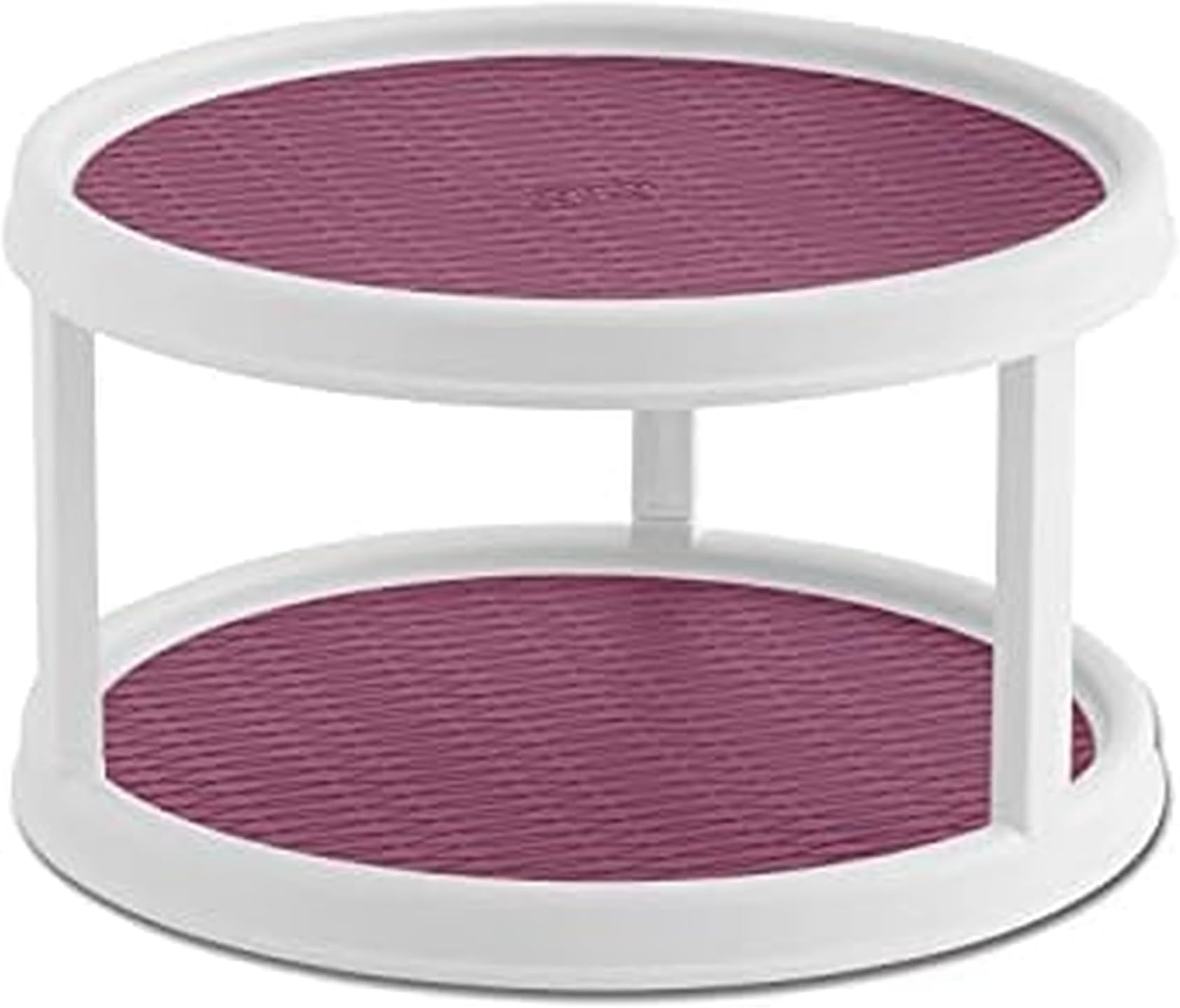 Copco Non-Skid 2 Tier Pantry Cabinet Lazy Susan Turntable, 12-Inch, White/Purple (Pack of 6)