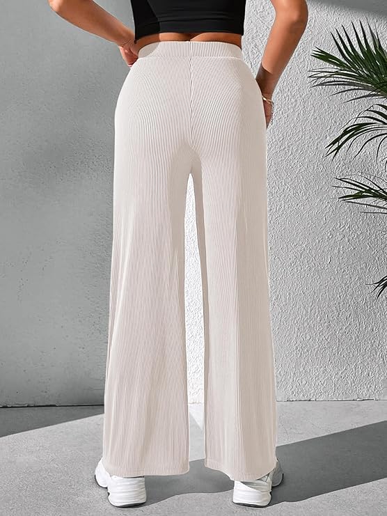Image of GRECIILOOKS Women's Parachute Cargo Pants - High Waist Flared Korean Trousers| Trendy Casual Wear for Daily & Travel Use (Available in Plus Size)