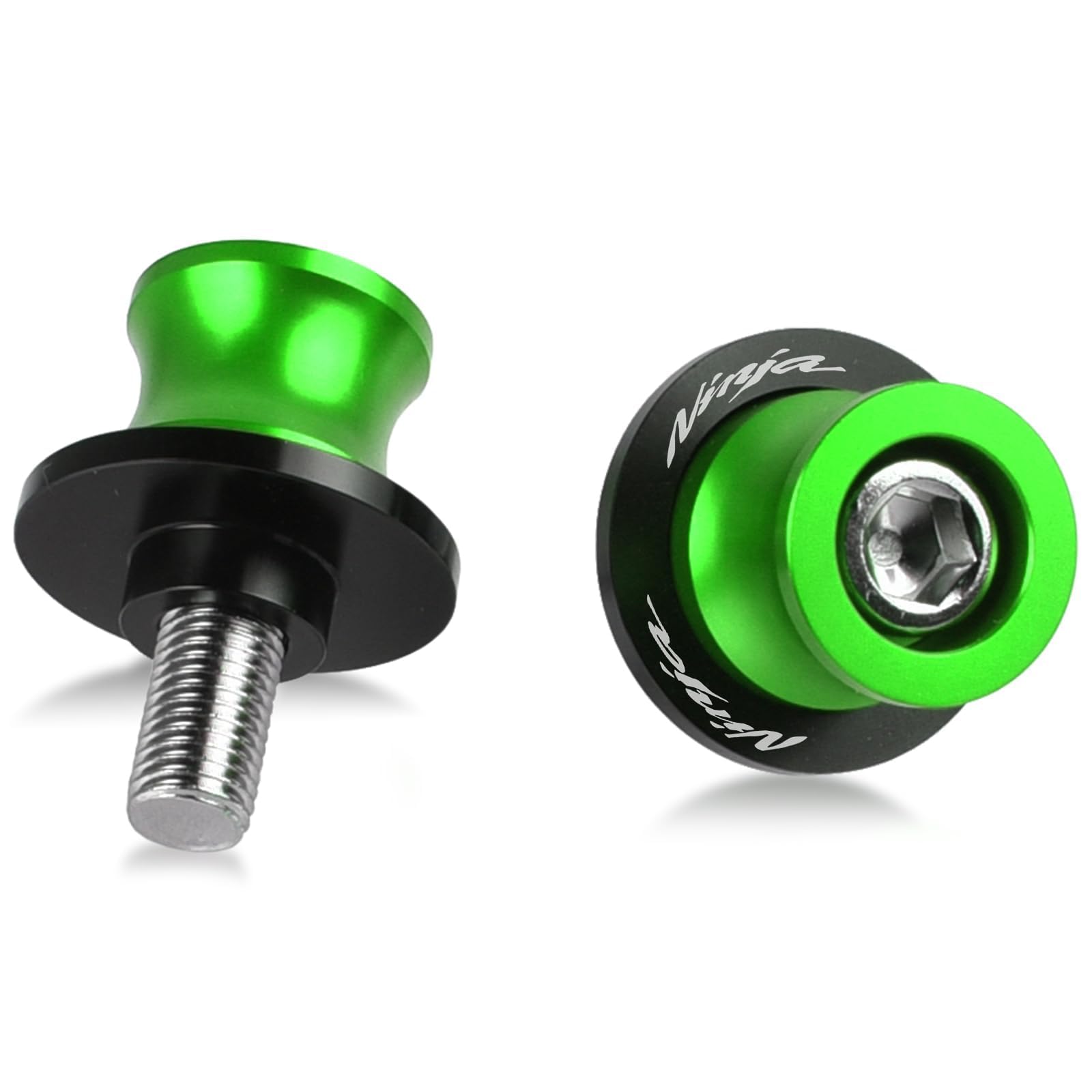 M8 Moto Supporti in Forcellone Rocchetti Swing Arm Spool Swing Arm Bobine Sliders Stand per NINJA 650 2017-2024 NINJA 400 Z400 2018-2024 NINJA 1000SX 2020-2022(Verde)