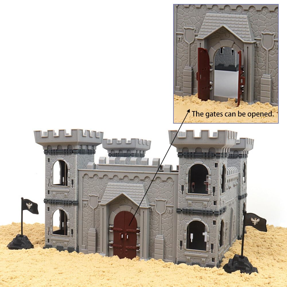 Uposao Conjunto de Juegos de Guerras Antiguas, Juego de Juguetes del Castillo Medieval, Caballeros, Figuras de Acción, Accesorios de Construcción, Modelo de Castillo de Juguete, Soldados