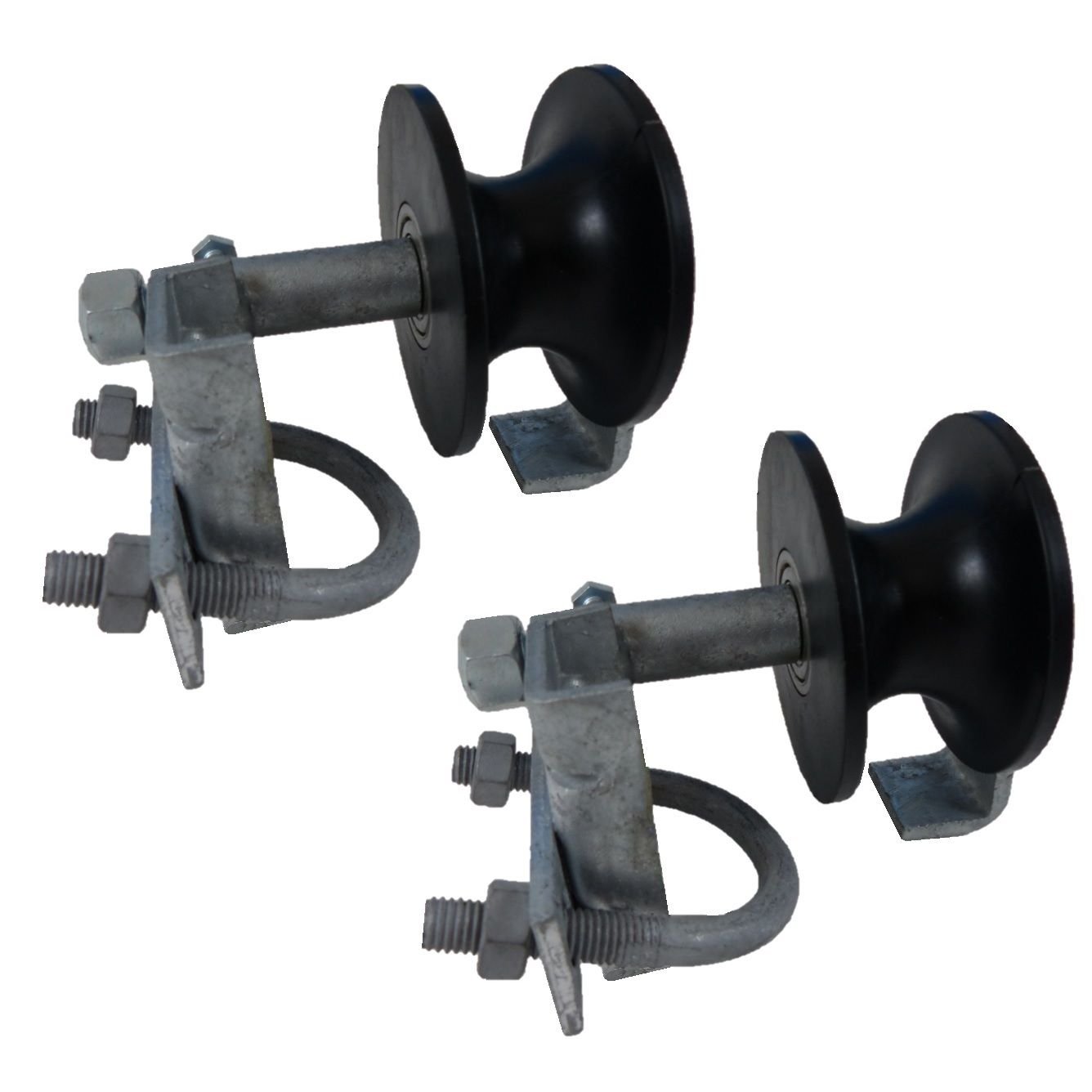 Chain Link Nylon Rolling GATE Track Wheel Rollers: to 2" Gate Frame & 1-5/8" Track Pipe (2 Track Wheels)