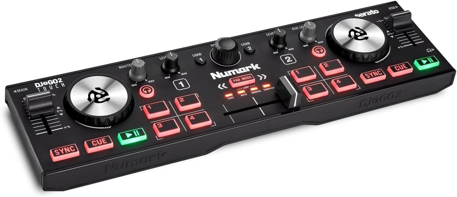 Numark DJ2GO2 Touch Compact DJ Controller with 2 Decks