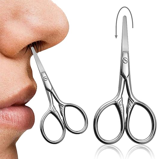 1 Pack Round Tip Nose Hair Scissors, Stainless Steel Safe Round Head