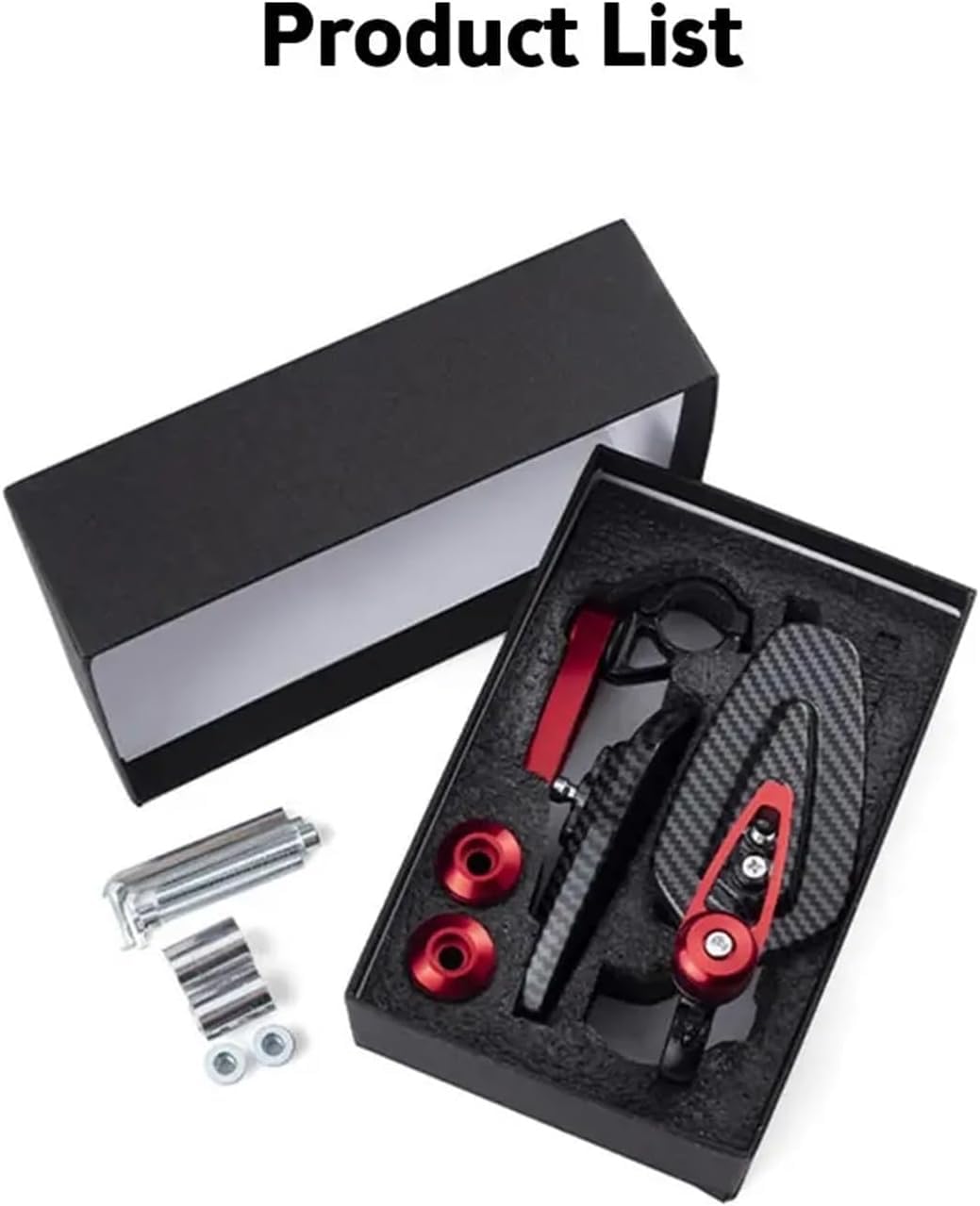 shengyi Accessori Moto Specchietto retrovisore for, modello in fibra di carbonio, specchio for manubrio, specchietto retrovisore invertito modificato, accessori for moto Specchietti Moto(Red)