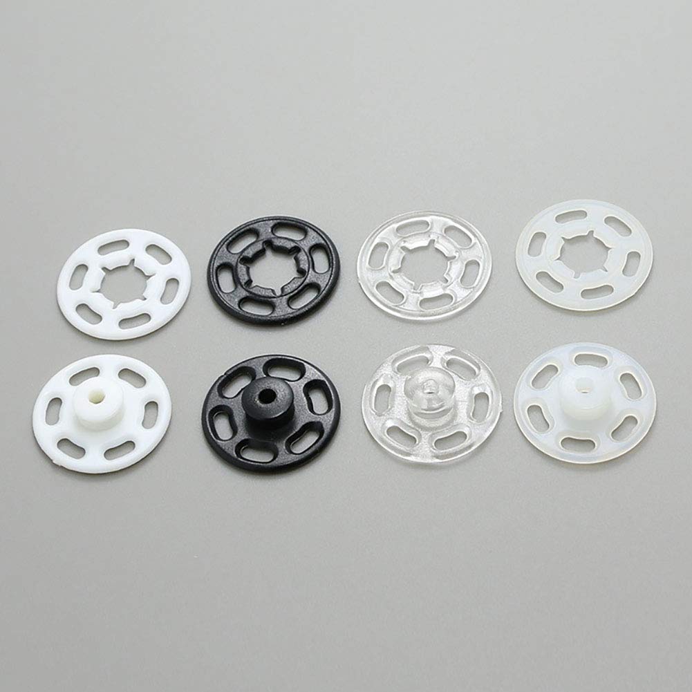 NUOMI60 Set Plastic Snap Fasteners, Invisible Sewing On Snap Buttons Kit, 10mm Fasteners for Shirts, Clothing, DIY Craft, Baby Bibs, 4 Colors(15 Set/Color)