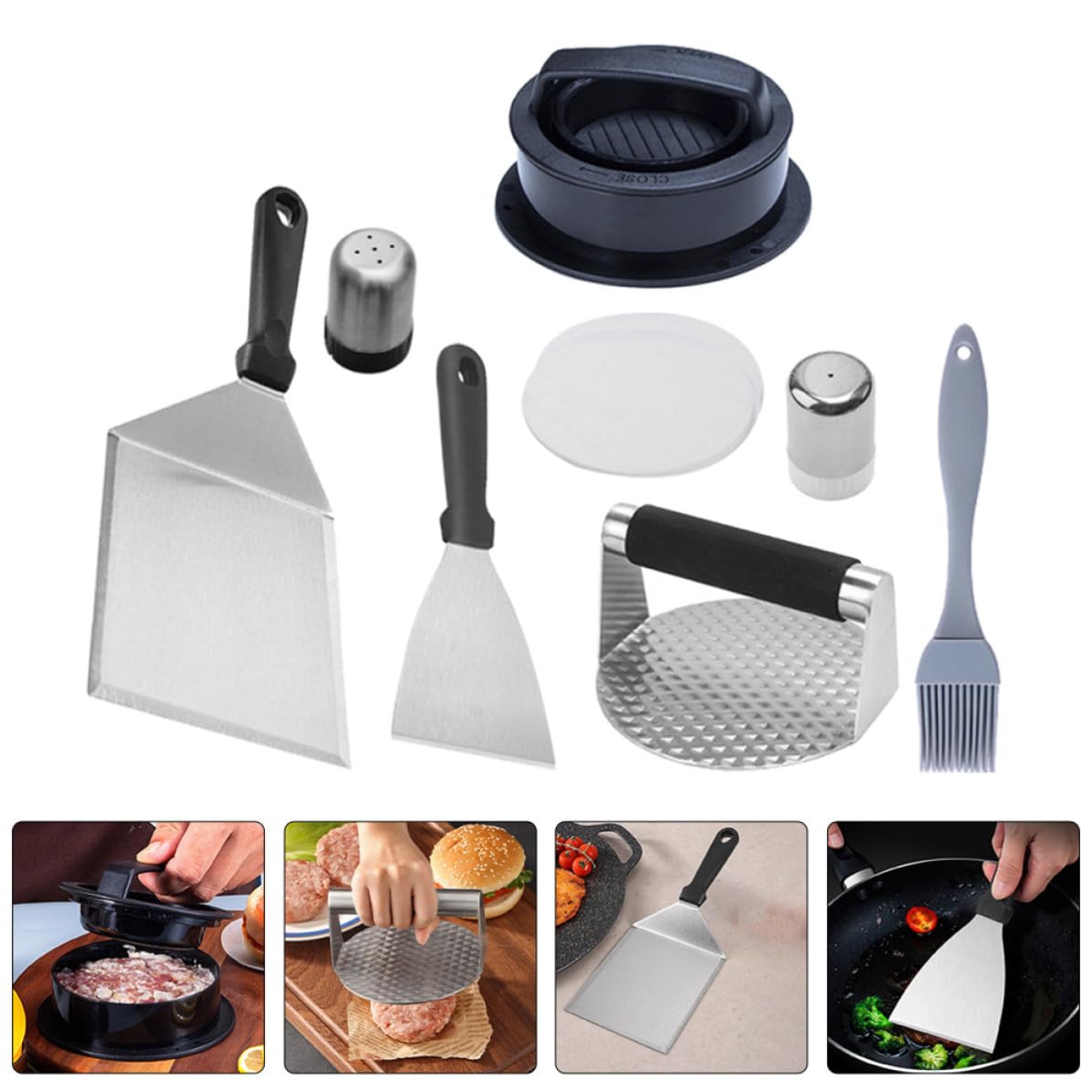 Set Utensili Barbecue in Acciaio Inox, Robusto