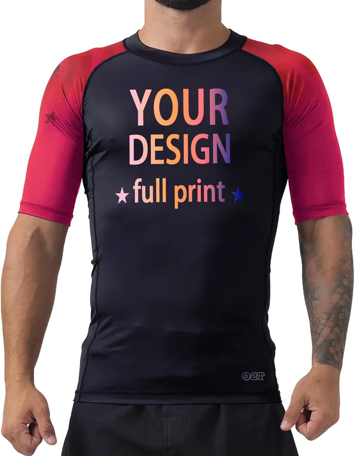 O2TEE Custom BJJ Rash Guards Personalized No Gi Tight Grappling Base Layer