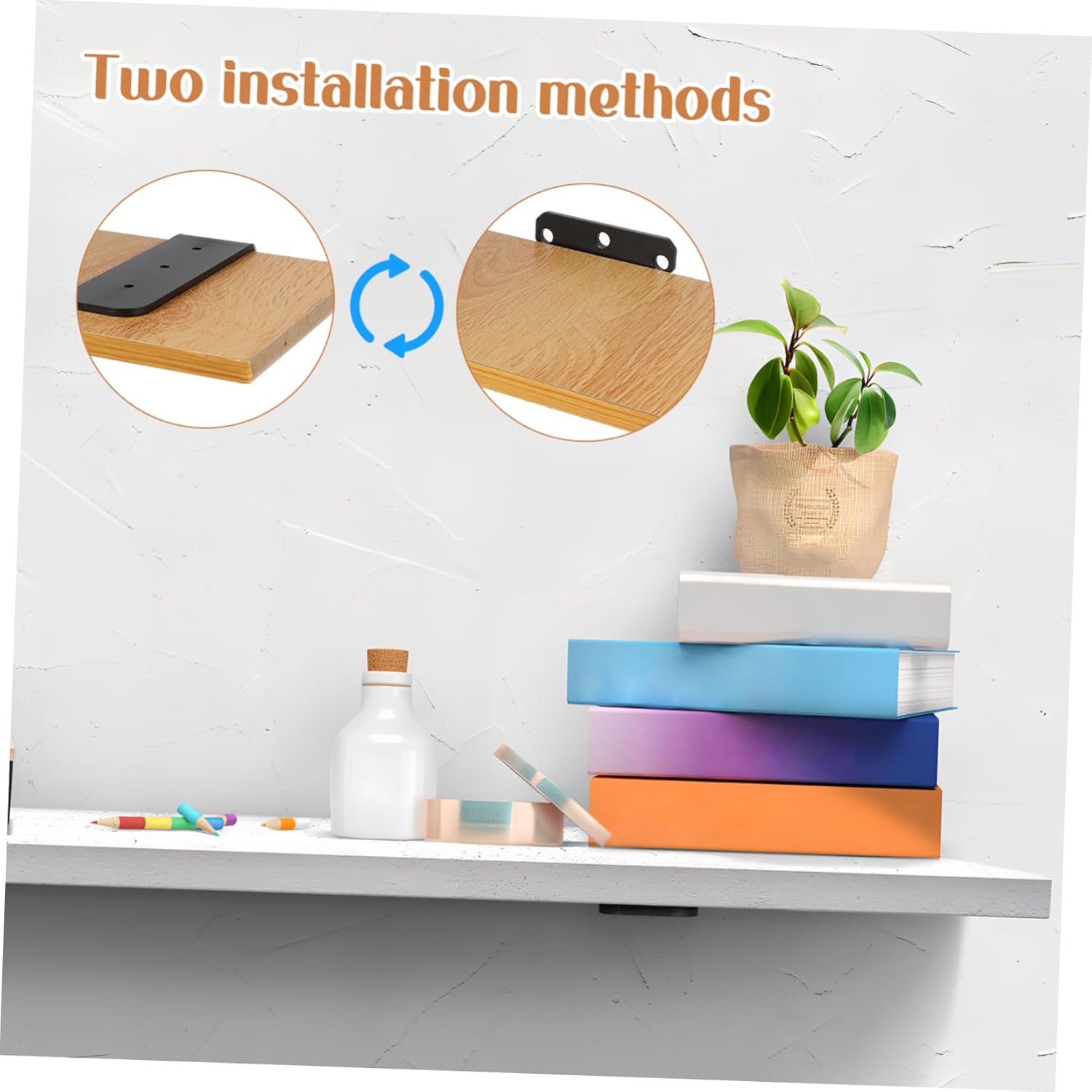 DOITOOL 4pcs Floating Shelf Brackets Heavy Duty Metal Wall Mount Storage Racks for Garage Office