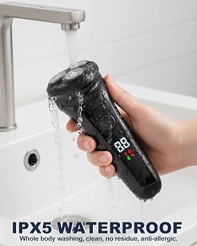 Lorrtta USB Charging Electric Razor for Men, Cordless 90-Min Runtime Electric Shaver with LED Display, IPX5 Waterproof Shavers with Pop-Up Trimmer for Smooth Shaving, Fathers Day Gift for Men