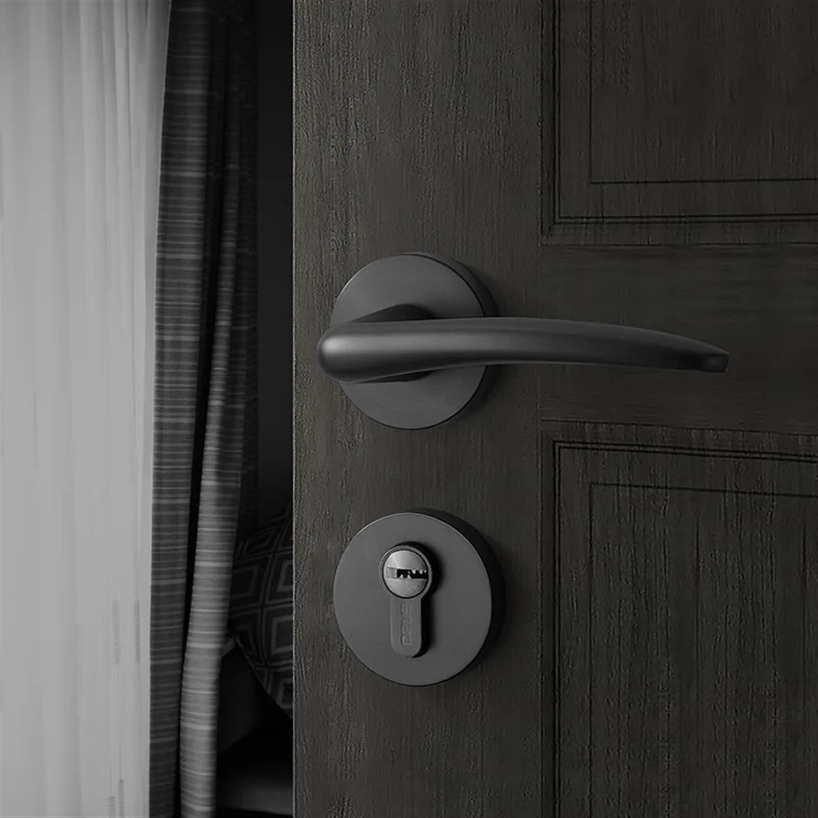 Serrure chambre à coucher magnétique moderne noire et grise