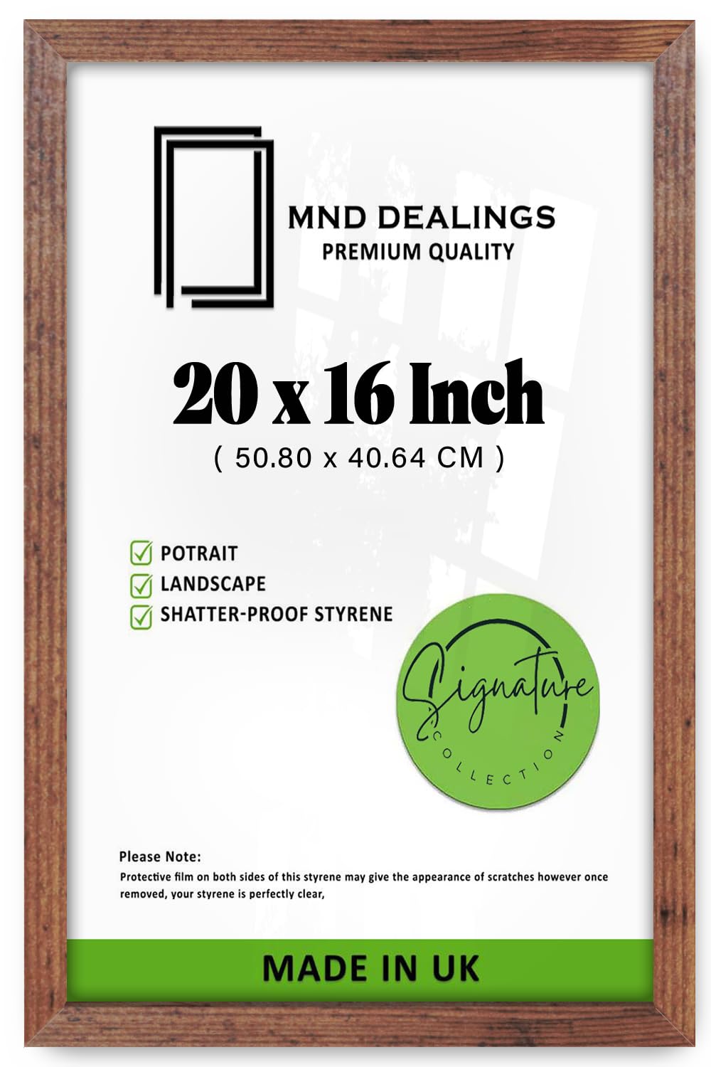 MND Dealings | Rustic 40.64 x 50.80 cm Picture Frame Home Office Livingroom Décor 20X16 Inch Frame Certificate Jigsaw Puzzle (50.80 x 40.64 CM) [ Rustic ]