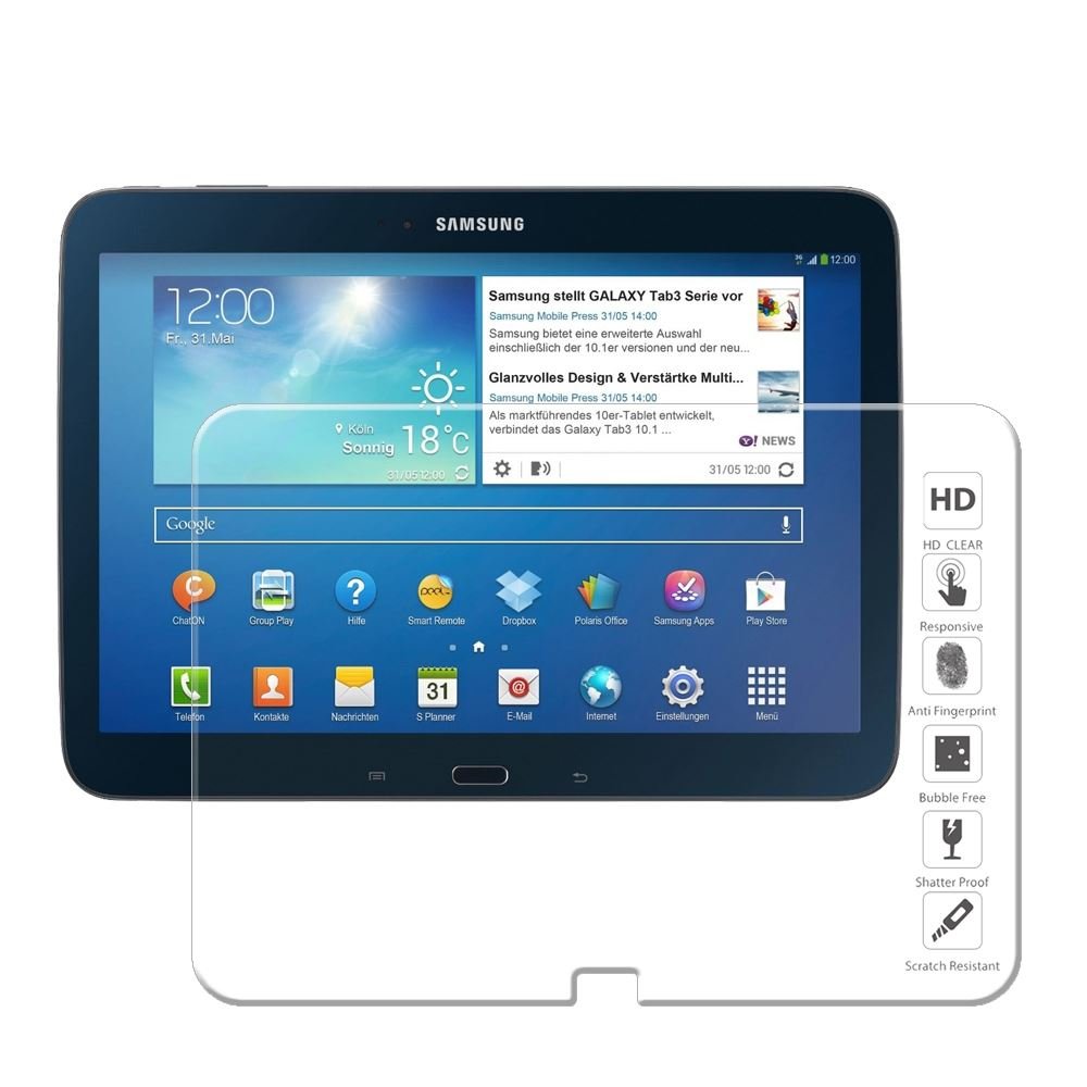 Premium Tempered Glass Screen Protector for Samsung Galaxy Tab 3 10.1 Inch GT-P5200 P5210 P5220