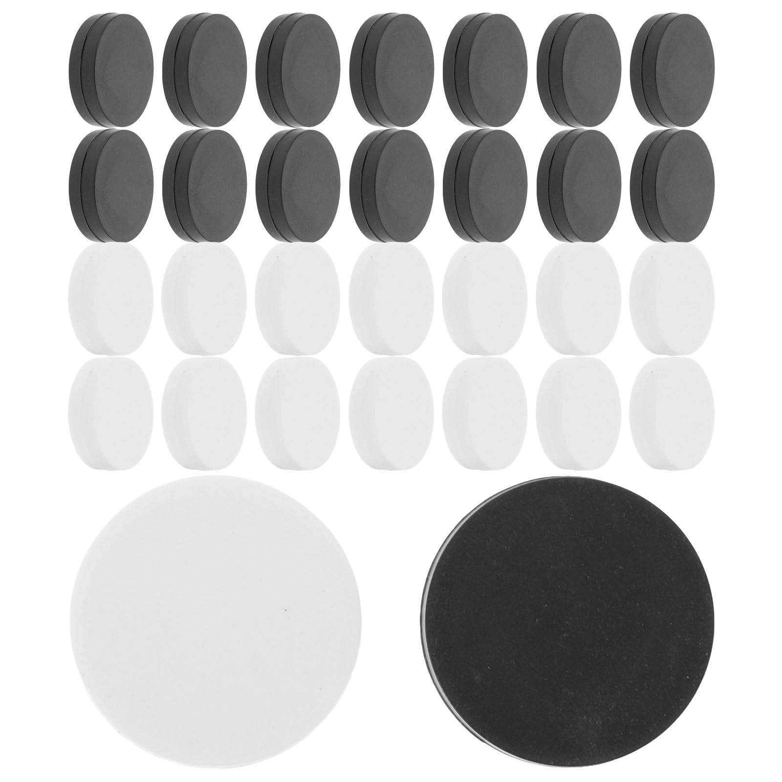 Toddmomy 30Pcs Plastic Backgammon and Checkers Chess Pieces Set, 2.5Cm Black and White Glossy Board Game Counters, Universal Chess Accessories for Family and Travel Use