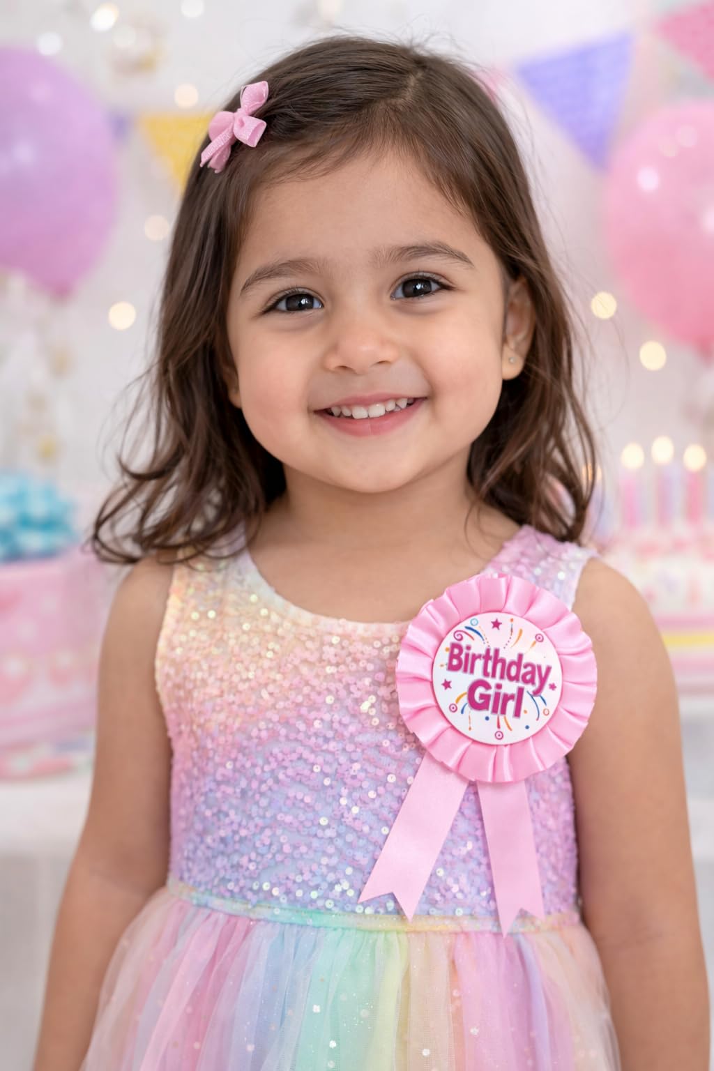 Fun Affairs Birthday Girl Badge Flower Design Party Favor for Girls Party Celebration & Decorations 1 Pc Pink 1