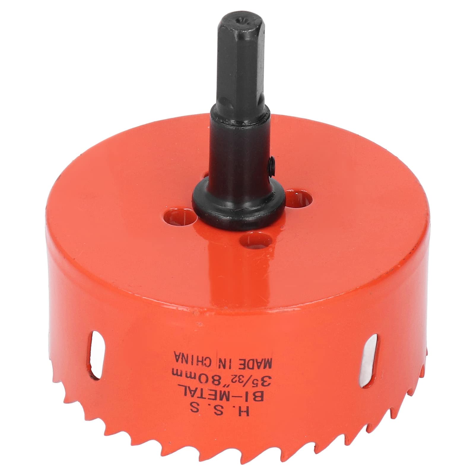 Respicefinem 80mm HSS Hole Saw with Mandrel for Soft Metal Wood PVC Board Plastic and Plasterboard Cutting Sharply Teeth High Hardness Wear and Heat Special Heating Process