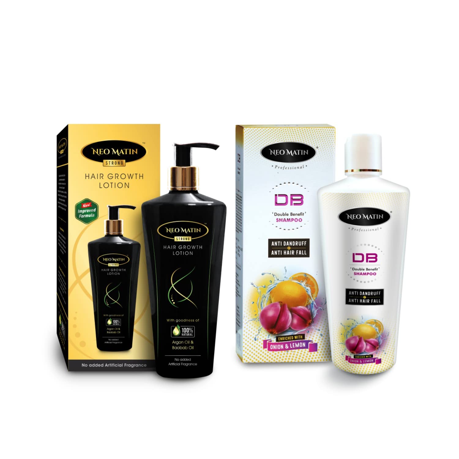 Neomatin | Strong Hair Growth Lotion (225ml) + DB anti Dandruff Shampoo (250ml)
