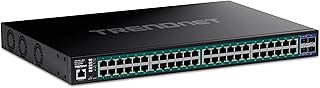 TRENDnet 52-Port Gigabit Web Smart PoE+ Switch with 10G SFP+ Ports, TPE-3524SF, 48 x Gigabit PoE+ Ports, 4 x 10G SFP+ Ports, 740W PoE Power Budget, Lifetime Protection, Black
