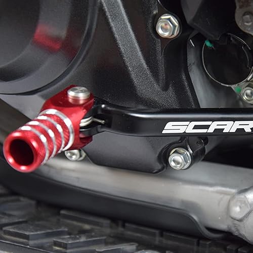Miniatura 6 de SCAR Plegable Palanca De Cambios Pedal De Cambio Forjado Compatible Con Honda CR 250 CR250 93-07 - Rojo