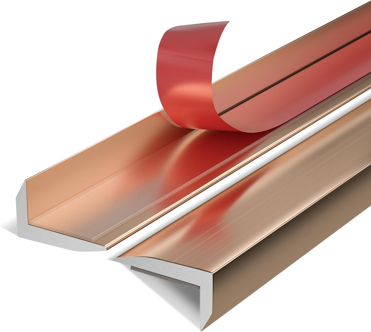 AdoDecor Peel & Stick Aluminum Tile Trim Edge - 10-Pack 12" Matte Gold L-Shaped Liner for Backsplash, Fireplace, Mirror & Furniture