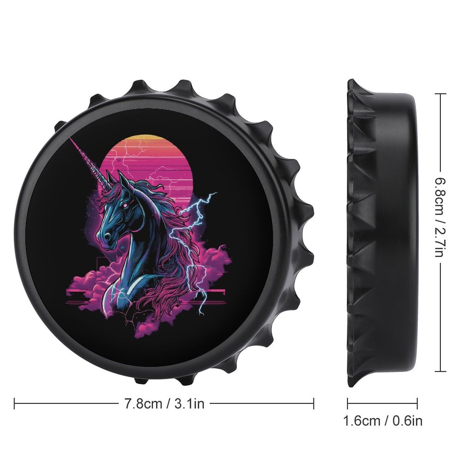 Beast Unicorm Thunder 2 in 1 Beer Bottle Opener Wall Mount Opener Portable Easy Storage Gift for Men Women Black-style