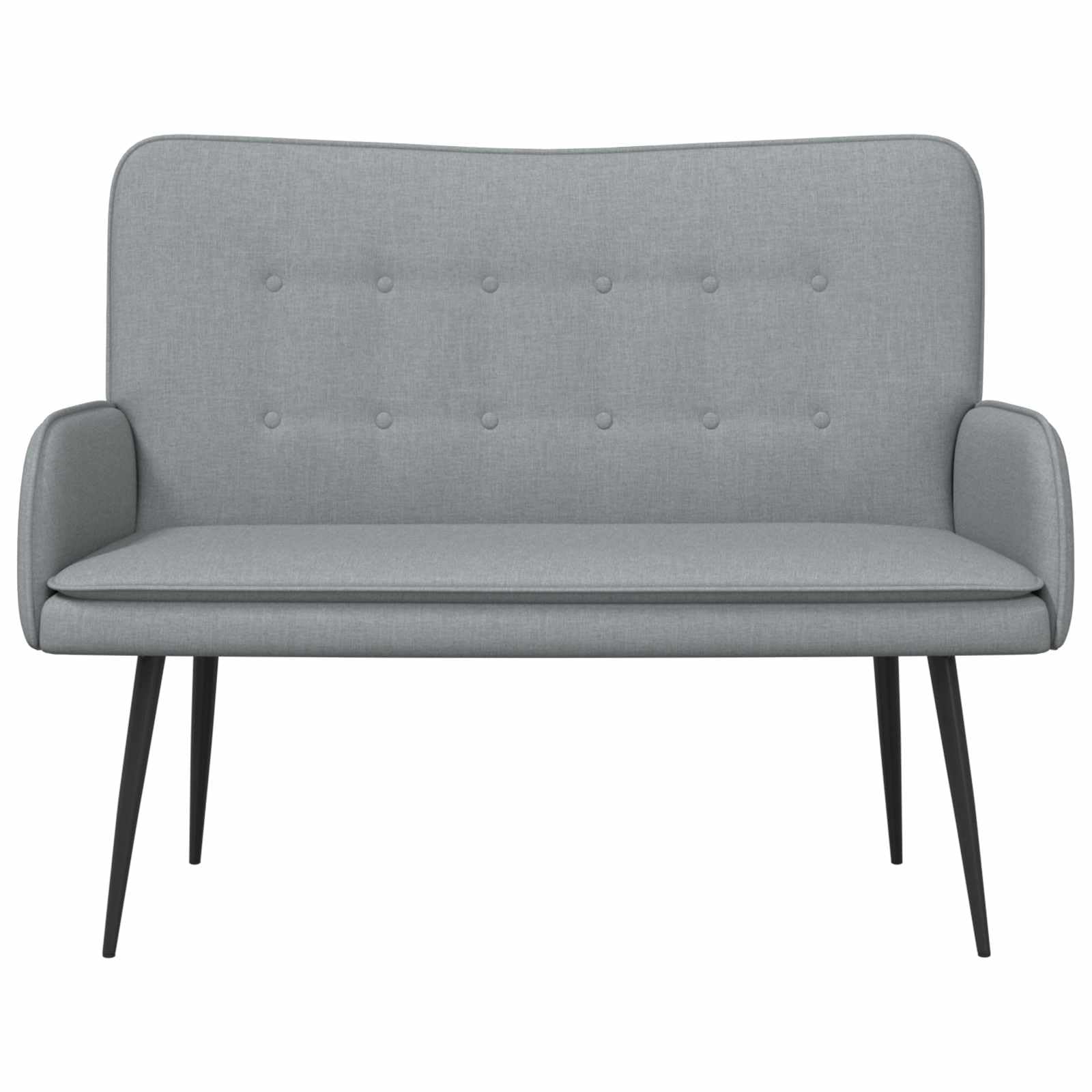 Divano a 2 posti, grigio chiaro, 115 x 61 x 87 cm, in tessuto con telaio robusto e rivestimento in poliestere resistente, per piccolo soggiorno, camera degli ospiti, lounge e seduta flessibile