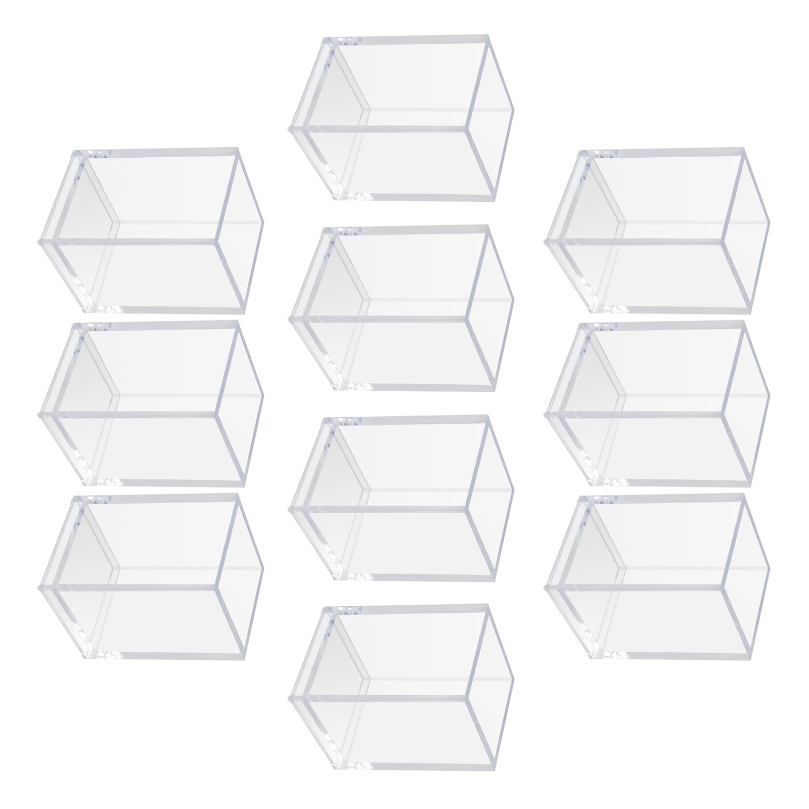 Zxfdsfdbnm 10Pcs Clear Acrylic Pen Cup Stackable Large Compartment Multipurpose Desk Pen Organiser Cosmetic Box for Home Bathroom Cosmetic Storage Tray