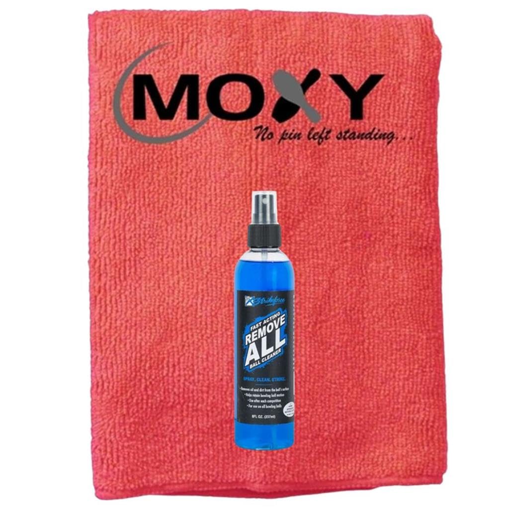 Bowlerstore Products KR Remove All Ball Cleaner - 8oz with Moxy Micro Fiber Cleaning Towel (Red)
