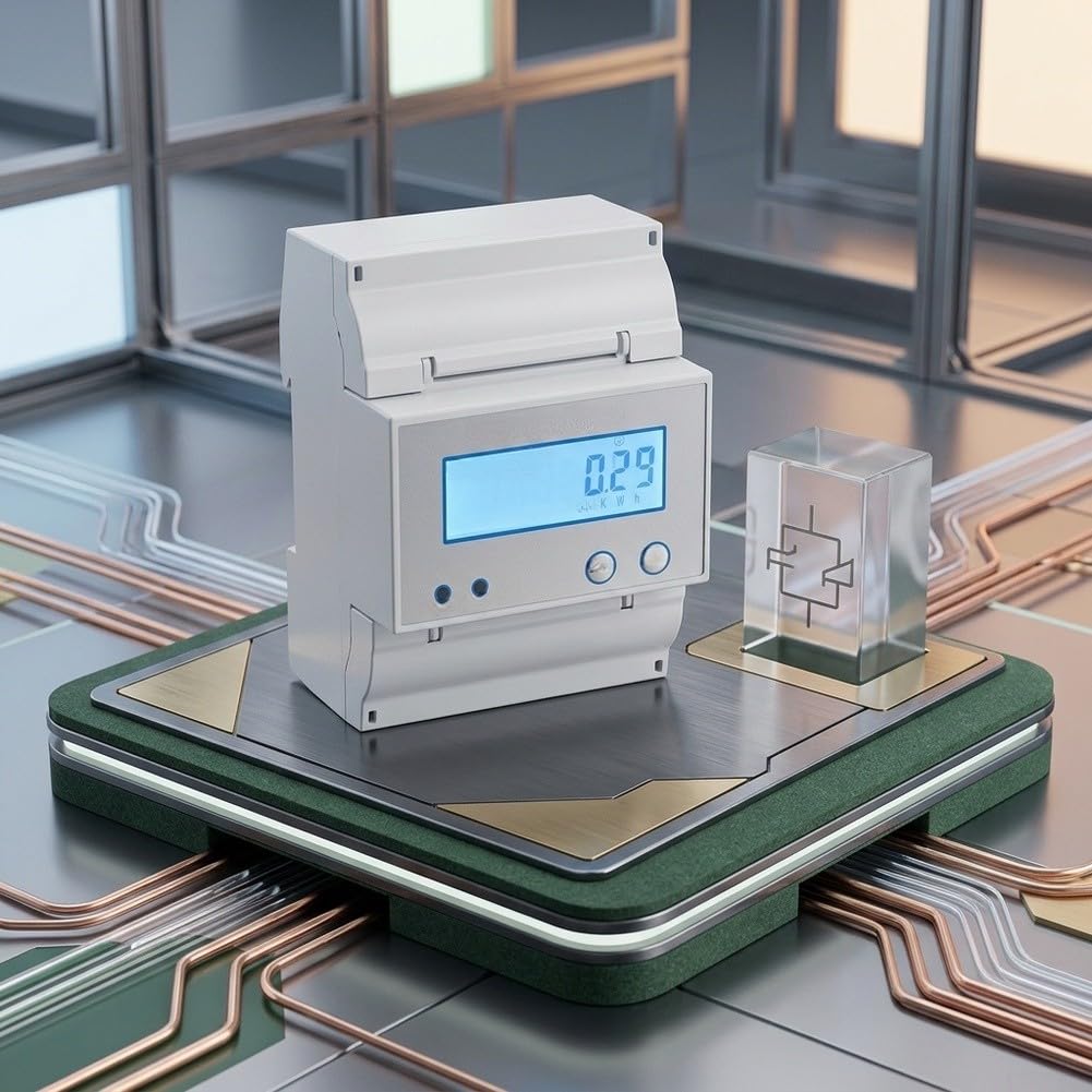 LCD Digitale Monofase Misuratore di Energia DC Amperometro RS485 Monitor di Potenza Bidirezionale 20A per Din Rail