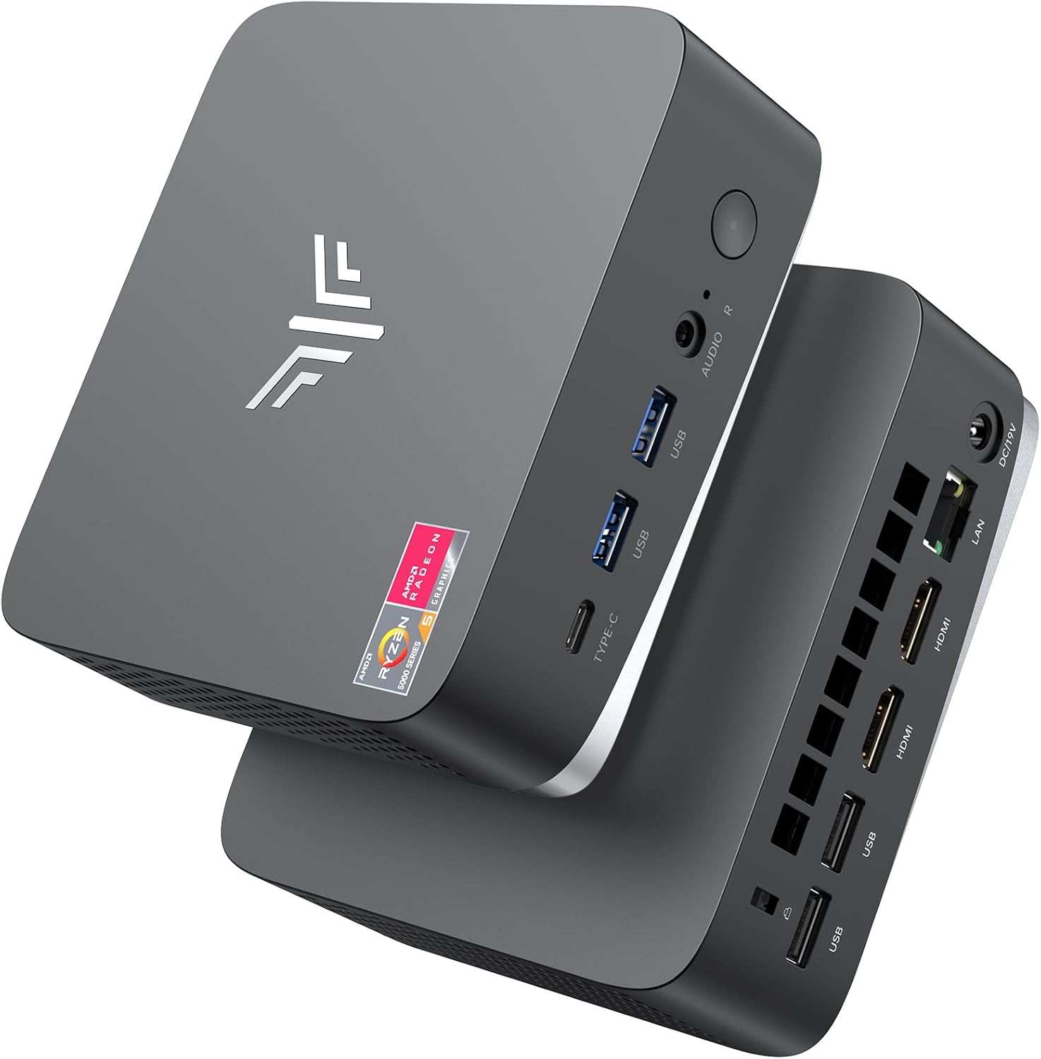 NiPoGi AM16 Mini PC AMD Ryzen 5 PRO 5675U(Beats 5500U/5560U/5600U,6C/12T,Max 4.3GHz),Mini Computer 16GB Dual Channel RAM+512GB M.2 NVME SSD,WiFi6/BT5.2/Triple Display 4K@60Hz/HDMI+Type-C,Office/Home