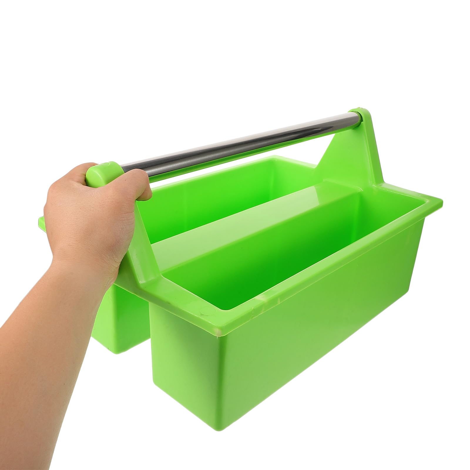 SHINEOFI Organizador de Herramientas Portátil 2 Compartimentos Separados de Limpieza de Plástico Cesta Ligera para Almacenamiento Hogar
