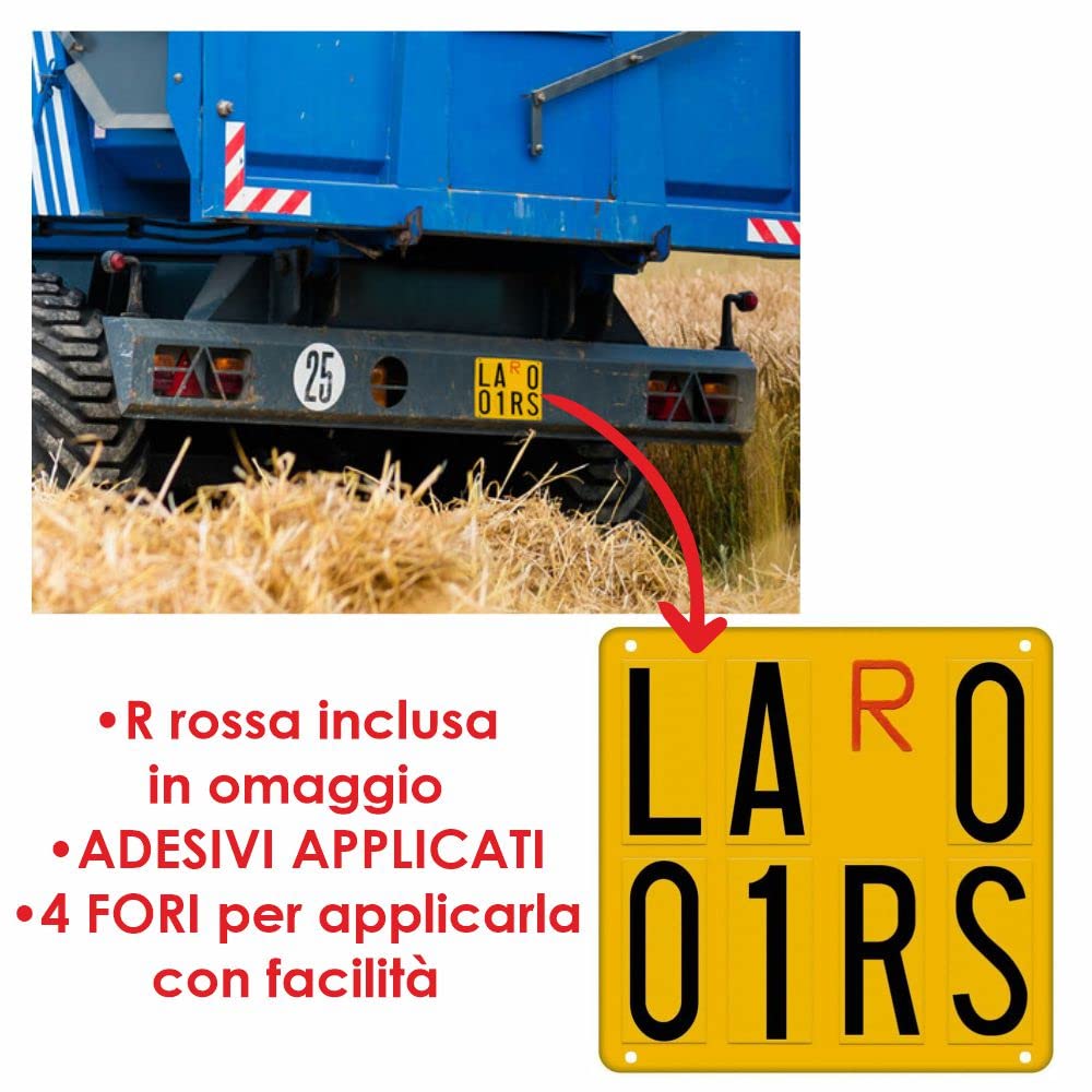 Targhe in alluminio per rimorchi agricoli e macchine operatrici trainate omologata