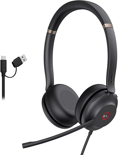 Miniatura 8 de Auriculares USB con micrófono Yealink UH37, auriculares con cable con micrófono de cancelación de ruido para computadora PC portátil teléfono VoIP,