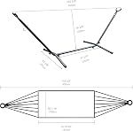 LIVINGbasics 9Ft Double hamac avec support en acier de barre d'écartement pour Travel Beach Yard Camping extérieur (Hammock avec support)