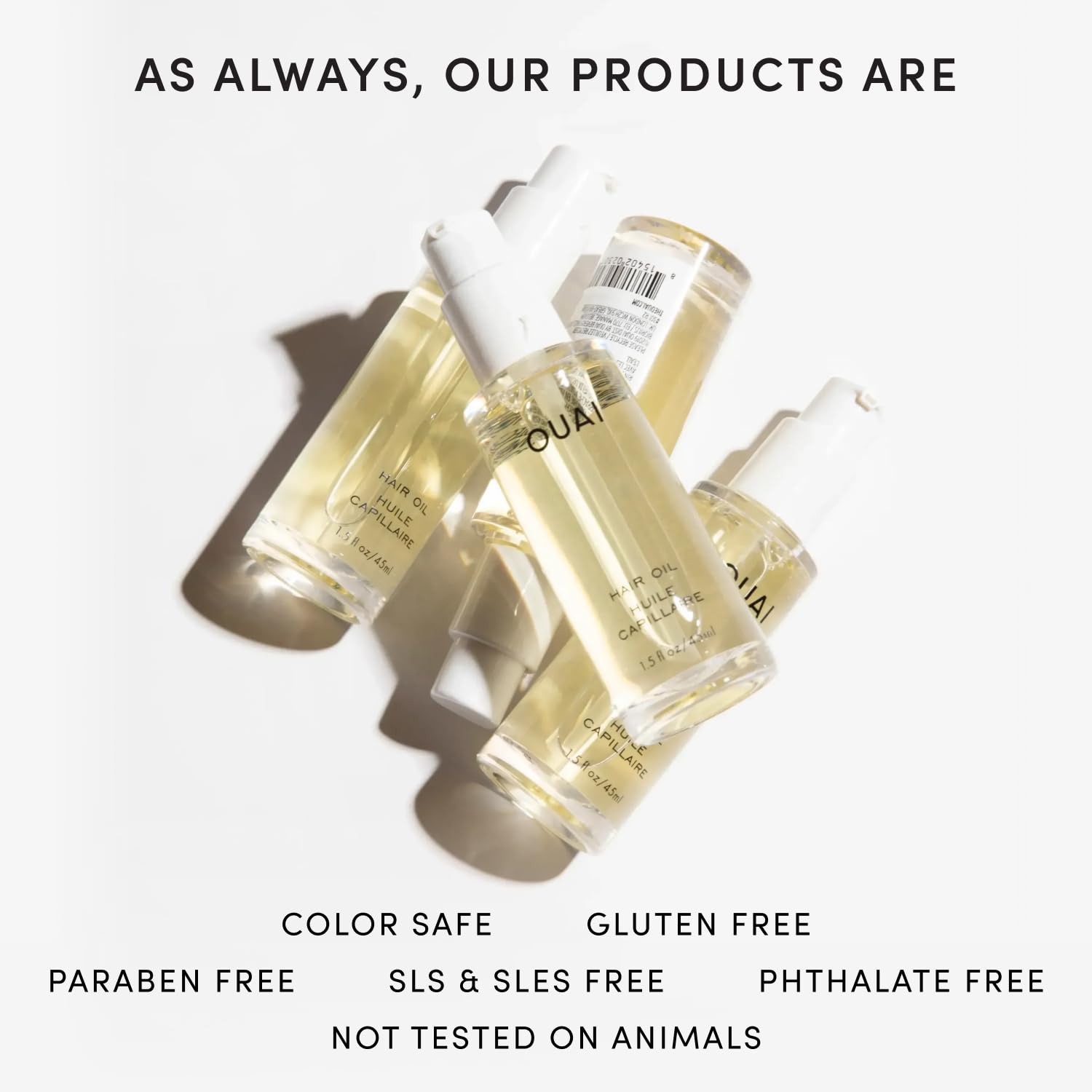 OUAI Haaröl – Hitzeschutz-Öl gegen Frizz, verleiht Glanz & glättet Spliss – farbschonende Formel – frei von Parabenen, Phthalaten & Sulfaten (45ml)