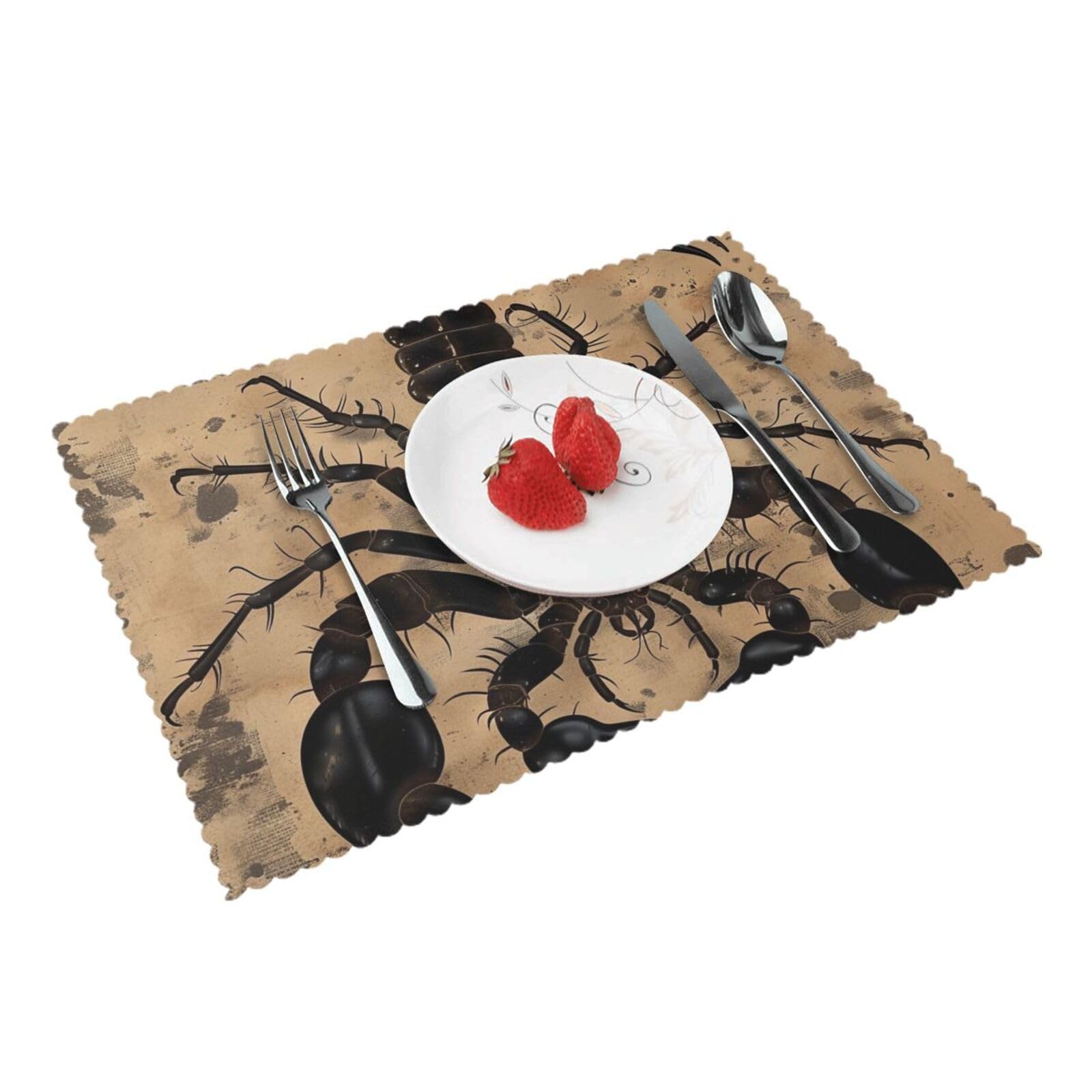 Scorpion Printed Placemat Heat Resistant Place Mats Set of 4 PCS Washable Kitchen Table Mats, 12x18 Inch