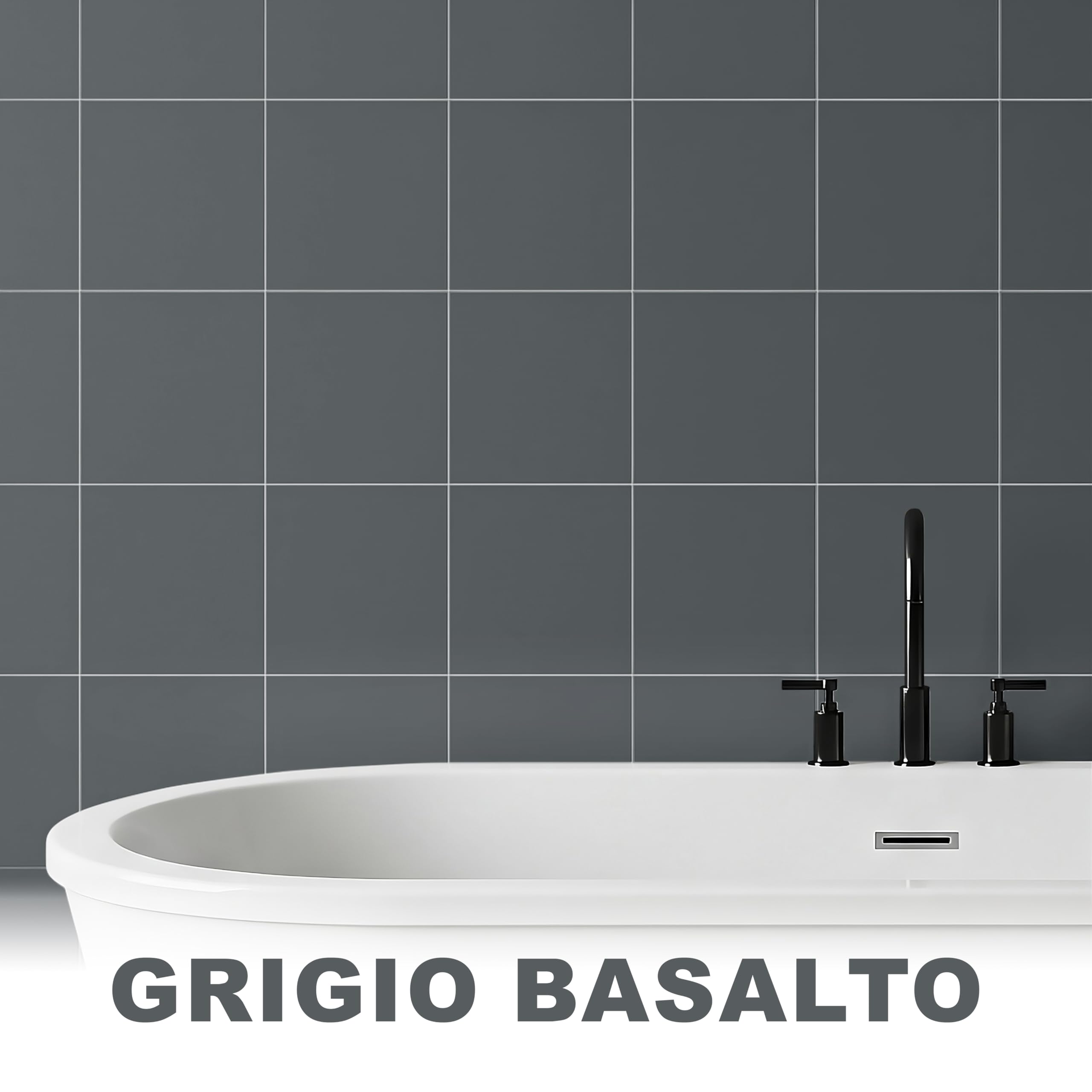 WO-WE Vernice per piastrelle Bagno Cucina Pittura Resina Pareti Pavimenti W712 Grigio basalto - 5Kg