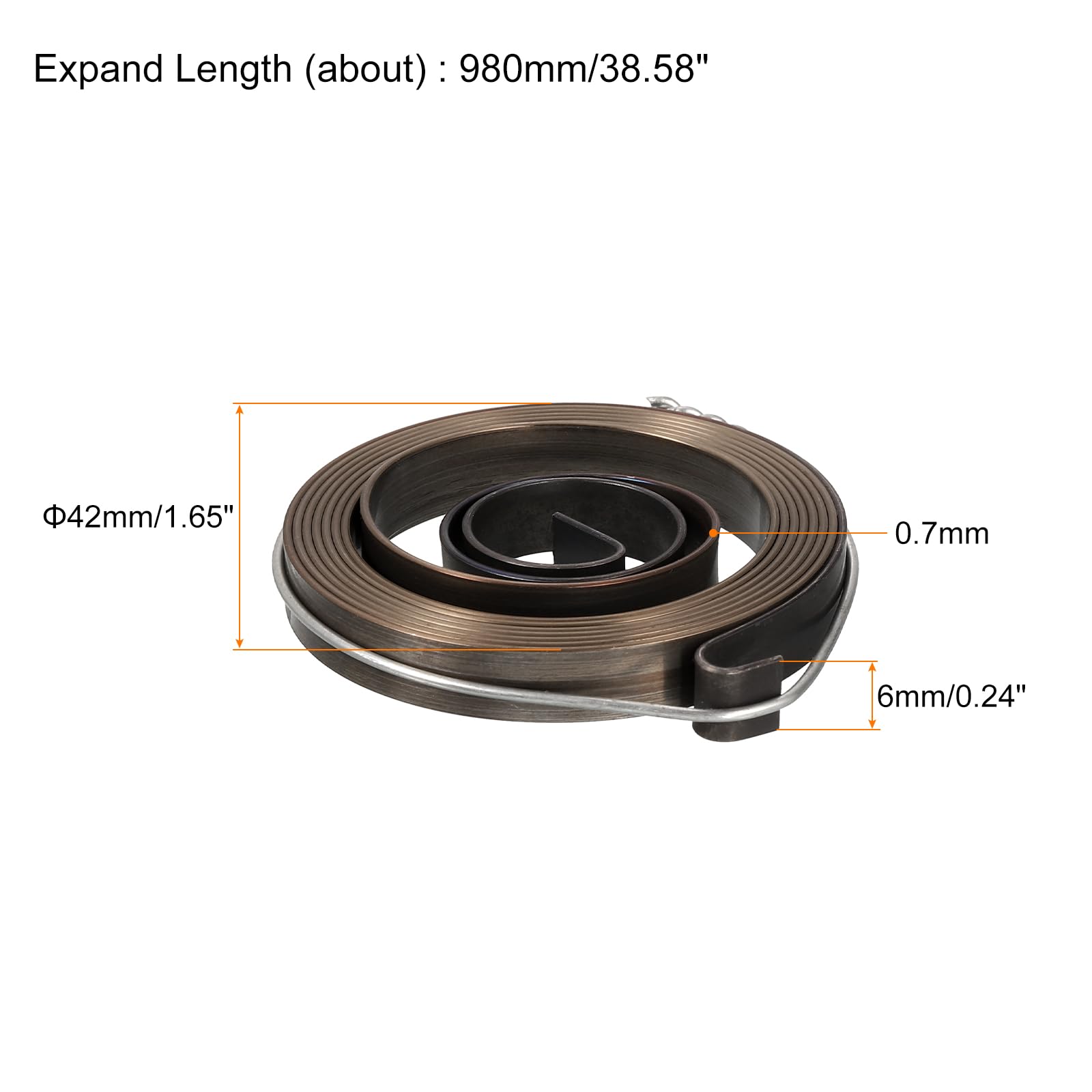 QUARKZMAN Ressort de Presse à Colonne Ressort de Rappel en Acier avec Finition de NoiRCissement Chimique Longueur d'Expansion de 980 mm Diamètre de 45 x 7 x 0,7 mm 2 Pièces