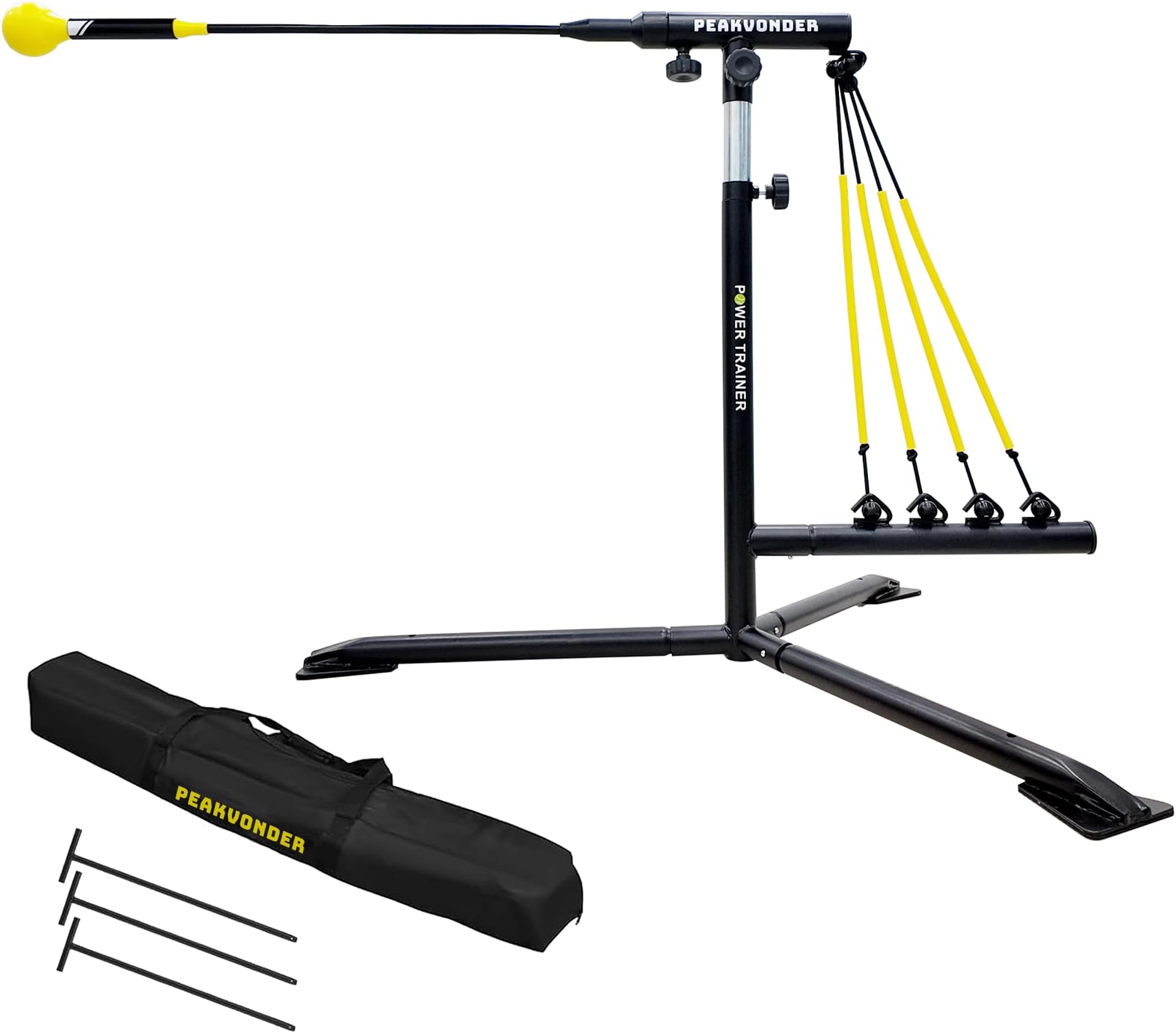 Baseball Softball Training Equipment,Baseball Softabll Hitting Trainer,Baseball Swing Trainer with 4 Power Bands, Improve Hand-Eye Coordination, Swing Mechanics, and Hitting Performance