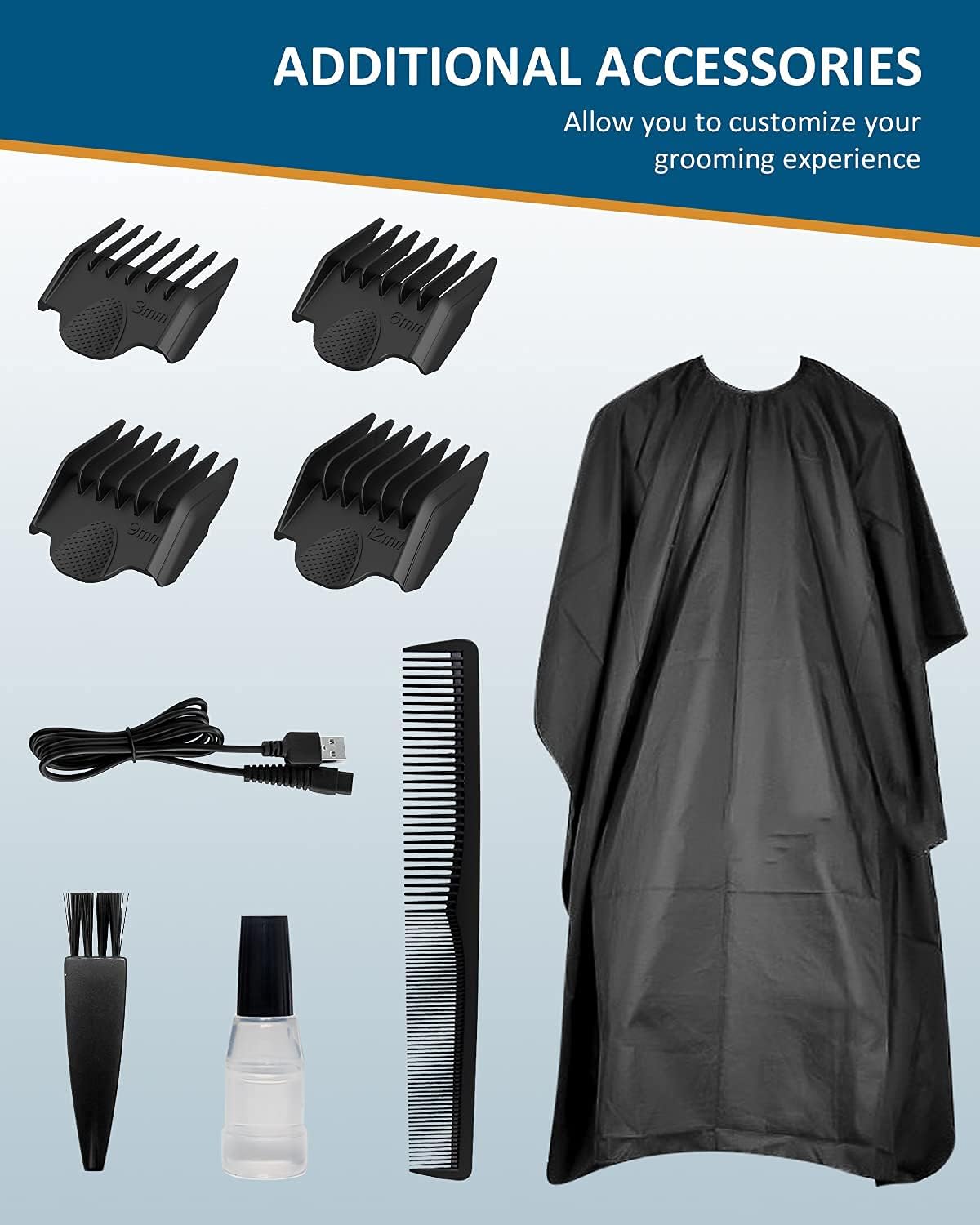 Hair Clippers, Qhou Electric Hair Cutting Kit Pro,Mens Clippers for Hair Cutting Quite LED Display Cordless Rechargeable Hair Trimmer Set Professional Barbers Grooming Kit with Hairdressing Cape(Gray) : Beauty & Personal Care