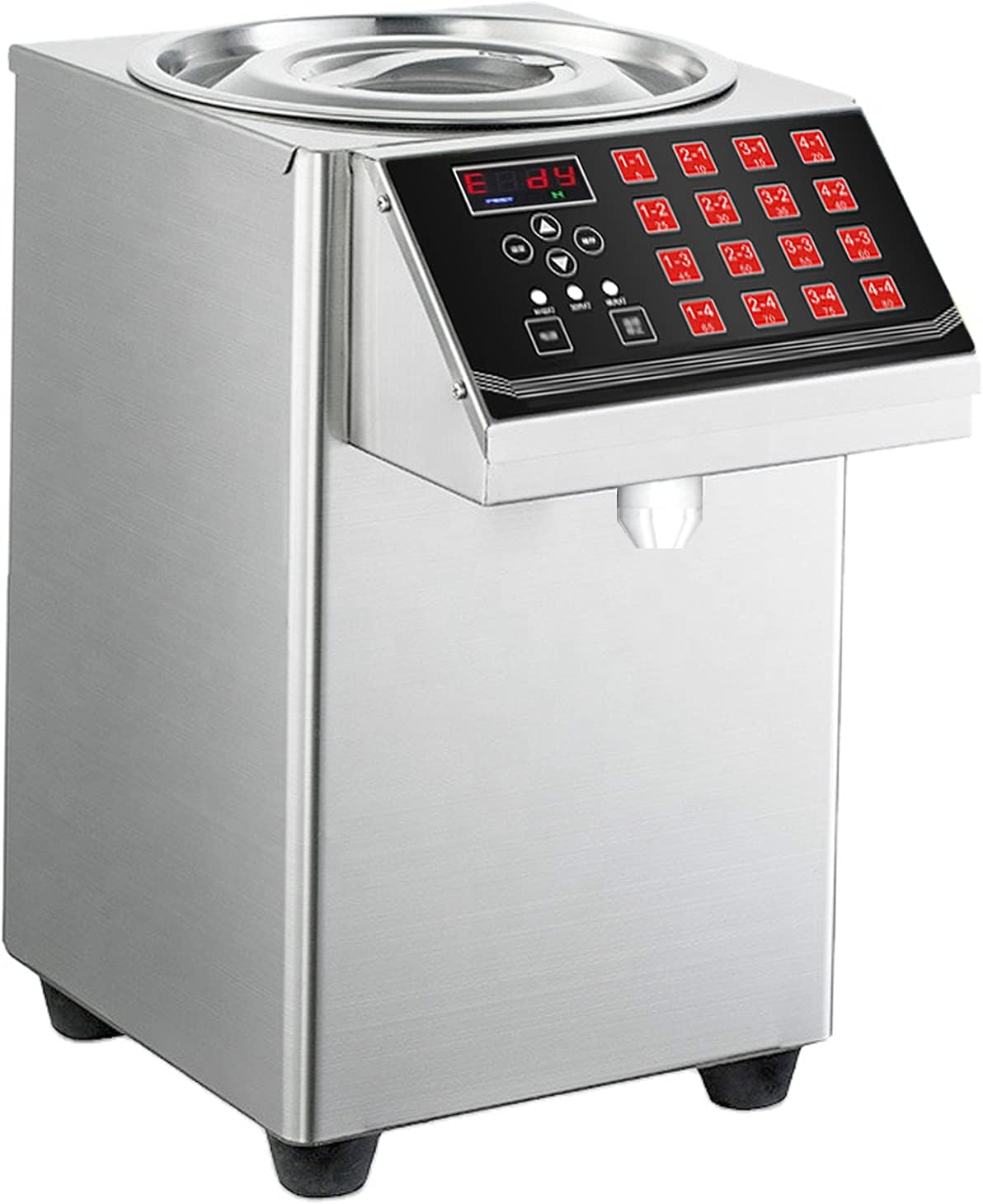 110V Stainless Steel Automatic Fructose Dispenser, 9L Fructose Quantitative Machine, Syrup Dispenser for Bubble Tea, Coffee, Dessert, Quantitative Memory