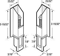 Vista 2 de Prime-Line N 6559 - Guías inferiores para puertas correderas de plástico blanco (paquete individual)