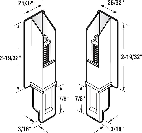 Miniatura 2 de Prime-Line N 6559 - Guías inferiores para puertas correderas de plástico blanco (paquete individual)