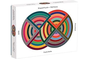 Galison MoMA Frank Stella Shaped Jigsaw Puzzle: Experience Geometric Art in Vivid Color