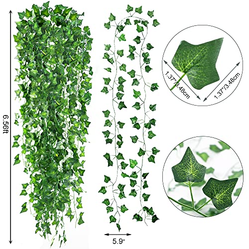 Cewor 24 Pack 158Ft Fake Vines With Leaves For Bedroom Artificial Ivy Garland Fake Ivy Leaves Artificial Greenery Garlands Hanging Vines For Room Decor Wedding Wall Indoor Outdoor Decoration #TOP1