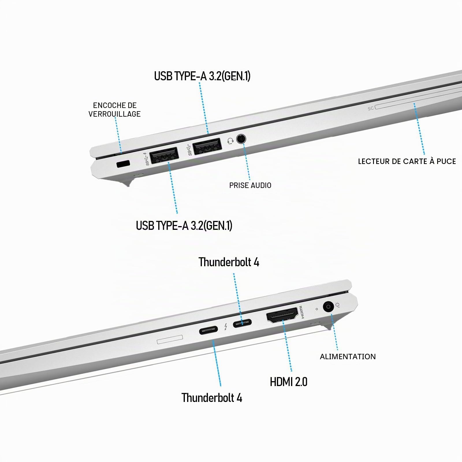 HP Elitebook 830 G8 Ordinateur portable tactile 13,3" FHD Intel Core i7-1185G7 16 Go RAM SSD 512 Go Windows 11 Pro Reconditionné