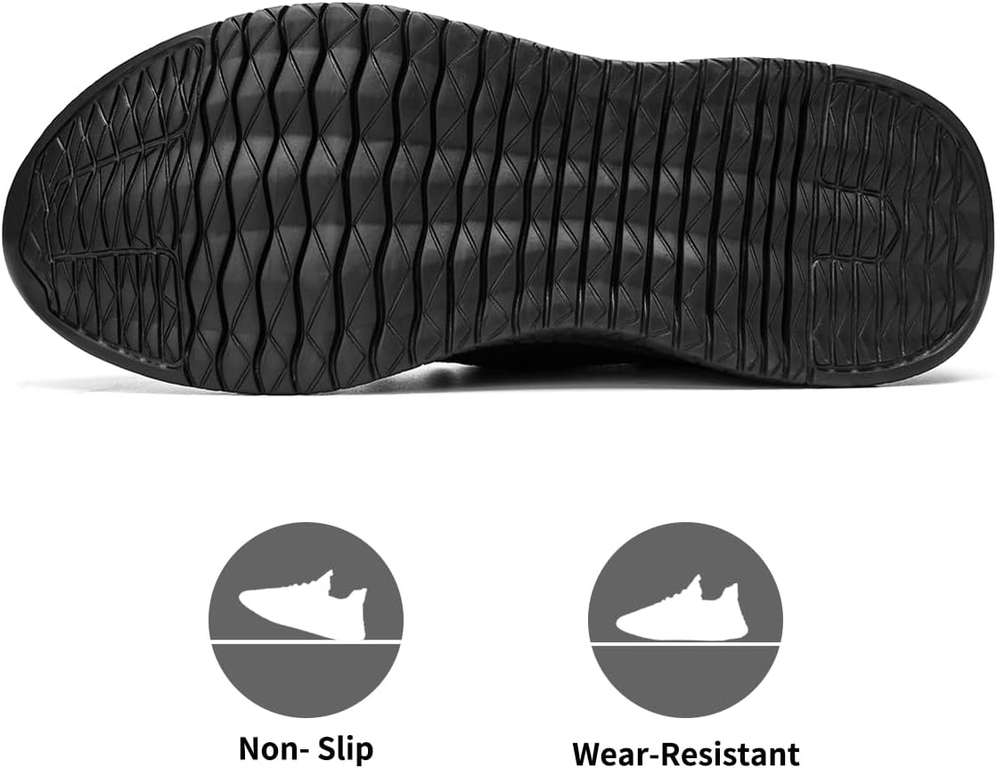 Men's Walking Running Shoes Slip On Sneakers Non Slip Athletic Sports Tennis Fitness Casual Workout Gym Shoes Lightweight Trainers Fashion Soft Comfortable Shoe