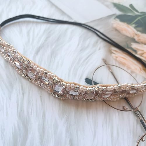 Miniatura 4 de Diademas hechas a mano con diamantes de imitación de cristal para mujer, diseño bohemio, elástico, a la moda, bandas para el cabello, accesorios de
