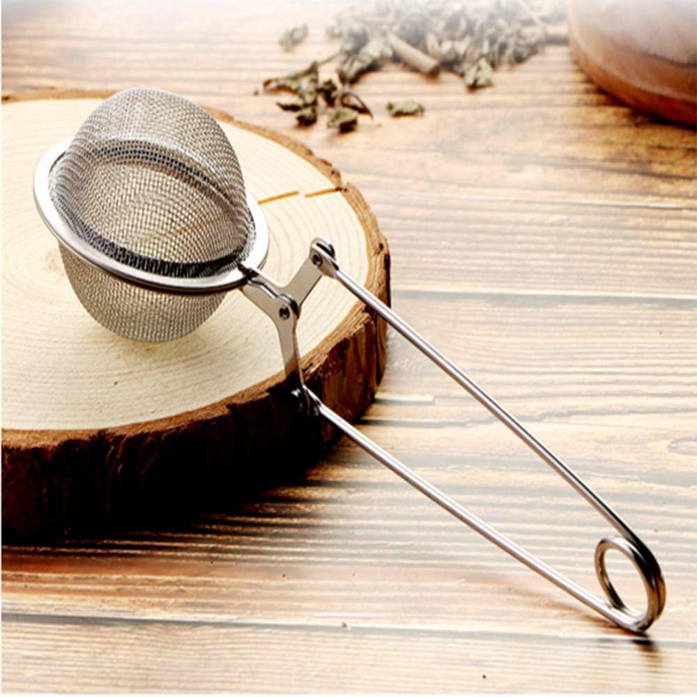 Snap Tea Infuser,Stainless Steel Mesh Ball Tea Strainer with Handle for Loose Tea Leaf Pincer Tea Ball Tea Filter Tong (6-Pcs)