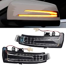 1 Pair Dynamic Turn Signal Indicator Lights for B-enz W204 W176 W212 CLA A B C E S GLA GLK CLS Class W246 C117 X156 X204 W221 W218 (OM-Transparent)