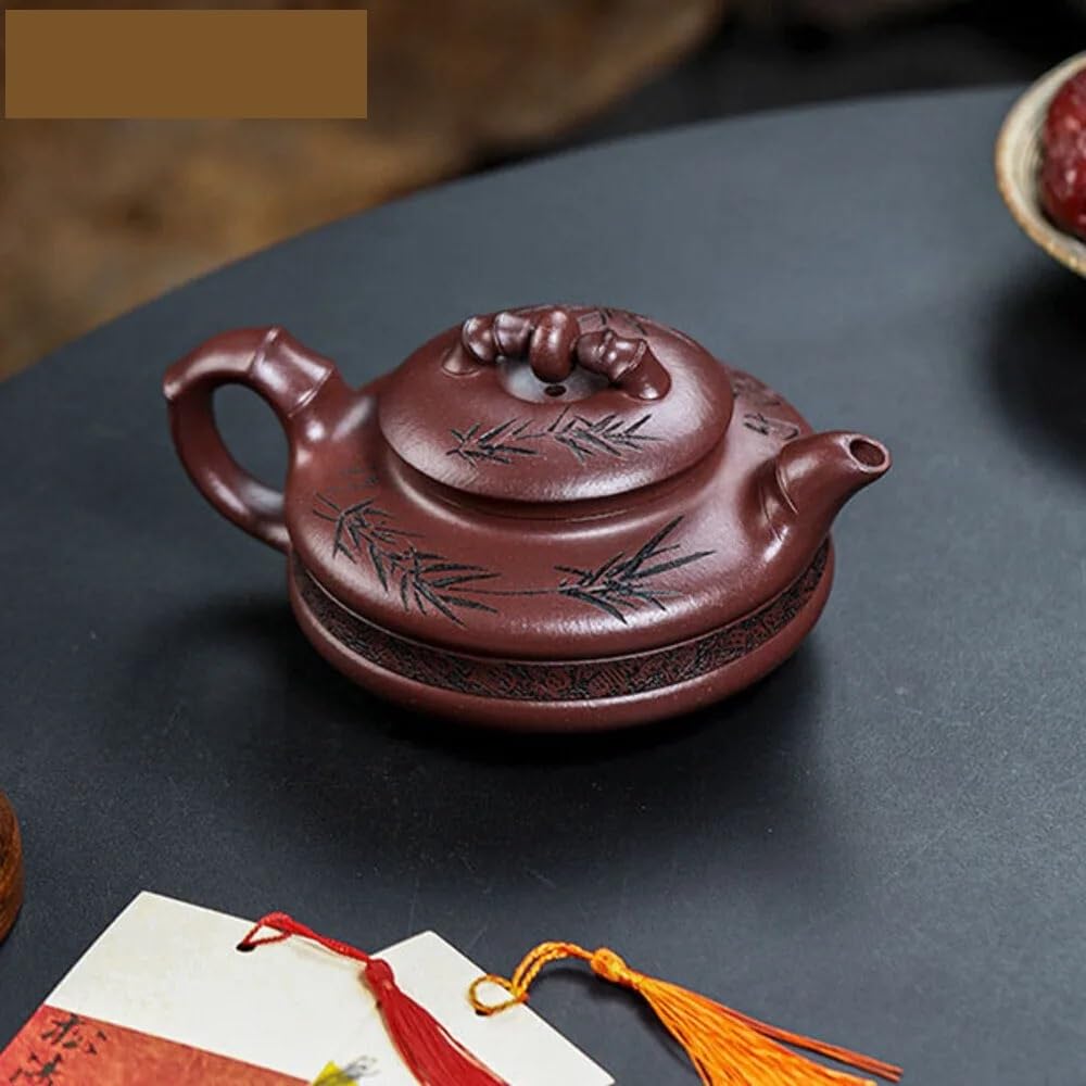 Dzbanek do herbaty 480 ml, tradycyjny, fioletowy, gliniany, ręcznie robiony, chiński czajniczek do zaparzania, chiński zestaw do herbaty Zisha, dzbanek do herbaty z zaparzaczem
